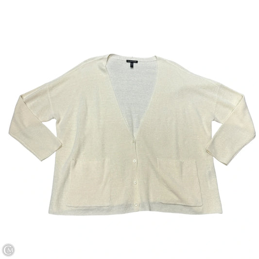 Sweater Cardigan By Eileen Fisher In Cream, Size: 1x