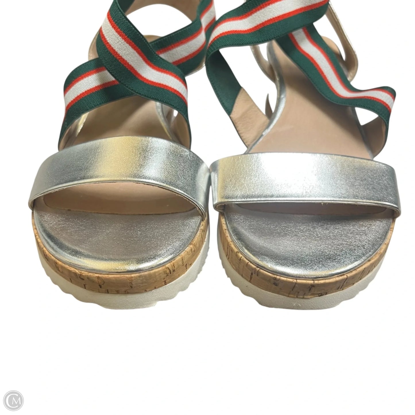 Sandals Heels Wedge By Steve In Silver, Size: 10