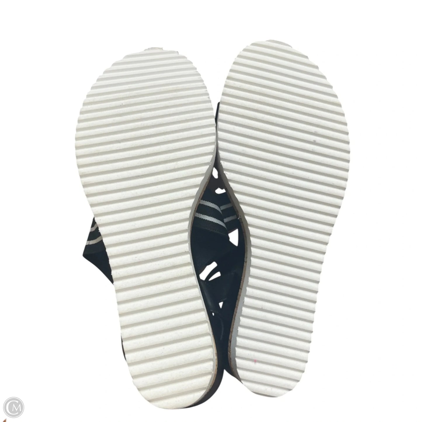 Sandals Heels Wedge By Steven In Black & White, Size: 10