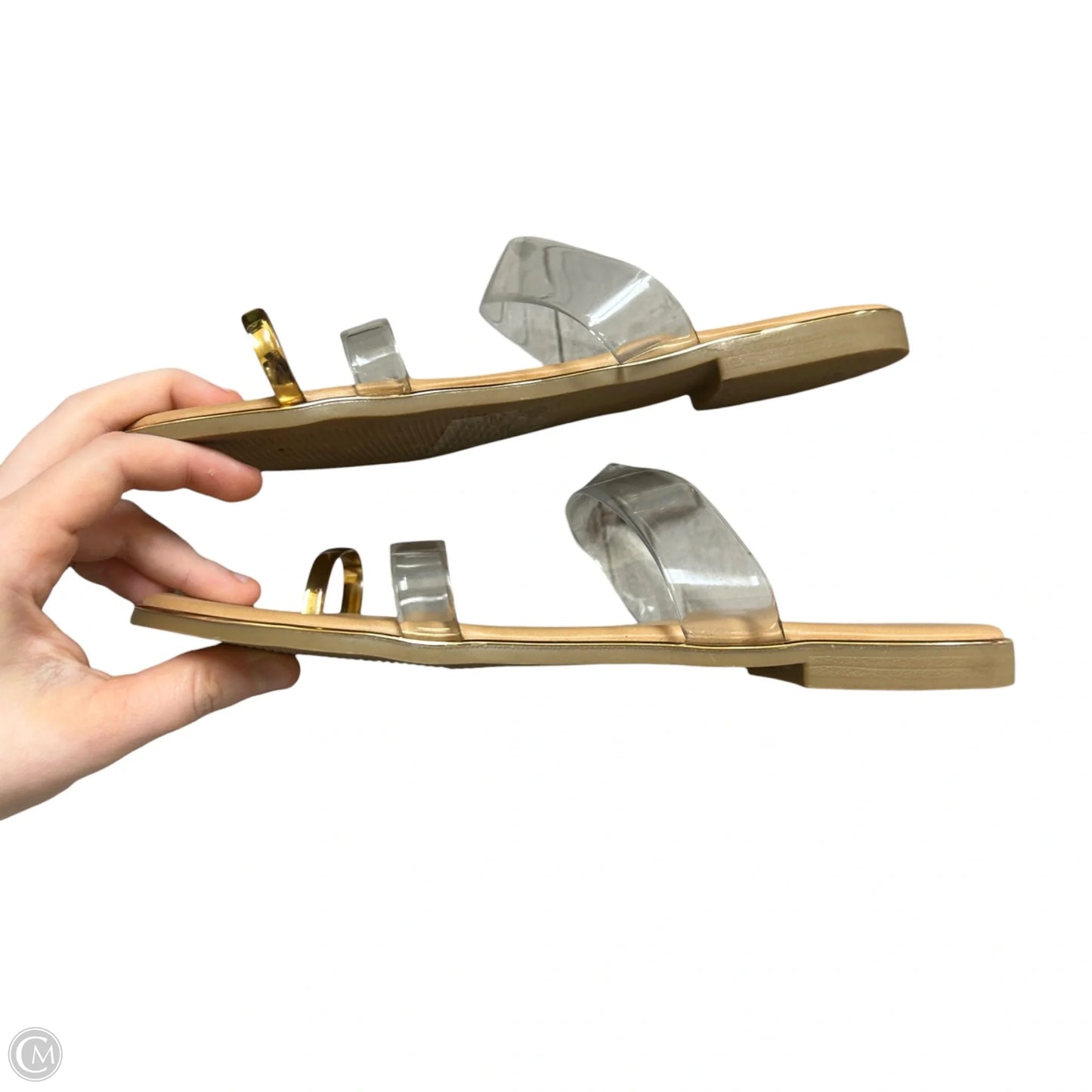 Sandals Flats By Top Moda In Gold, Size: 7.5