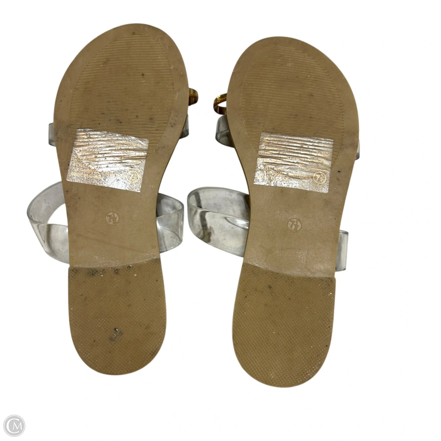 Sandals Flats By Top Moda In Gold, Size: 7.5