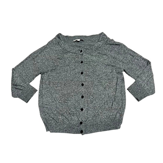 Sweater Cardigan By Loft In Grey, Size: L
