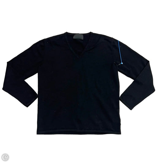 Top Long Sleeve Luxury Designer By Prada In Black & Blue, Size: L