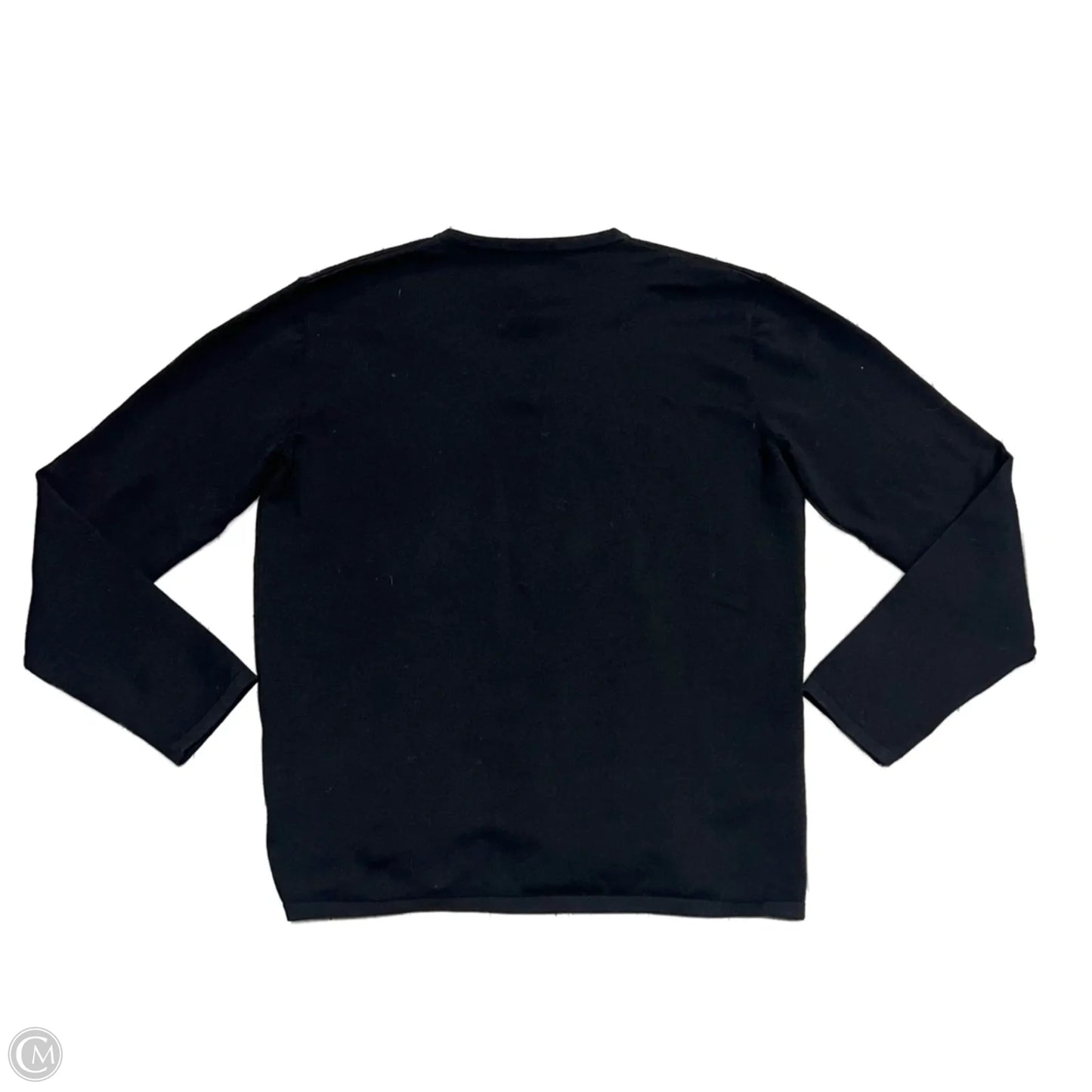 Top Long Sleeve Luxury Designer By Prada In Black & Blue, Size: L