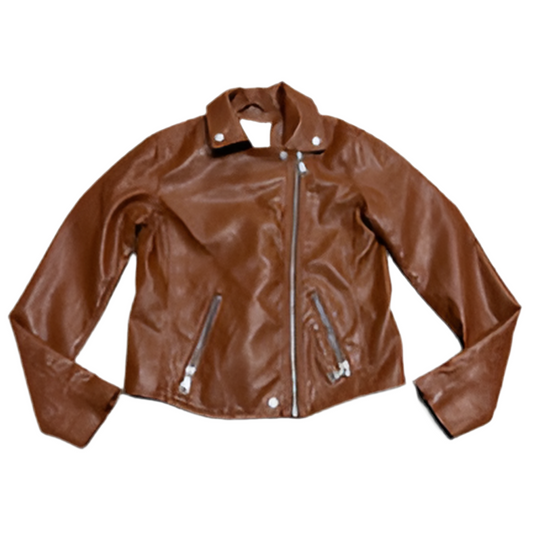 Jacket Moto By Anthropologie In Brown, Size: Xs