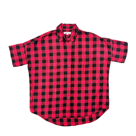 Top Short Sleeve By Madewell In Black & Red, Size: Xxs