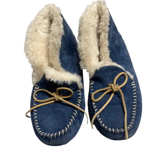 Slippers Designer By Ugg In Blue, Size: 6