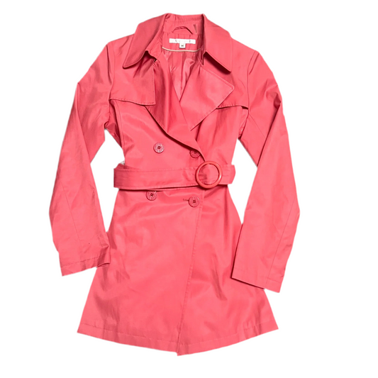 Coat Raincoat By Via Spiga In Coral, Size: M