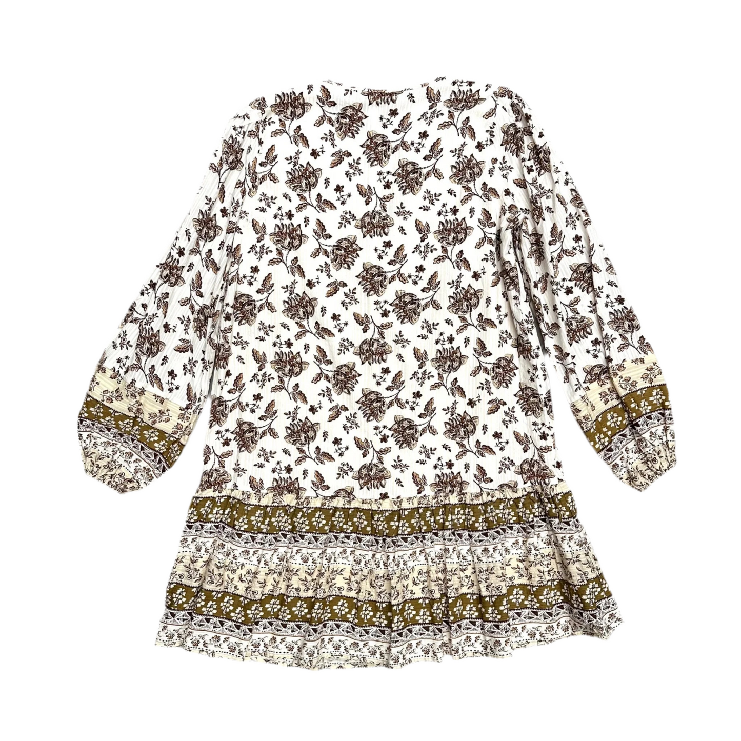 Dress Casual Midi By Loft In Tan & White, Size: XSt