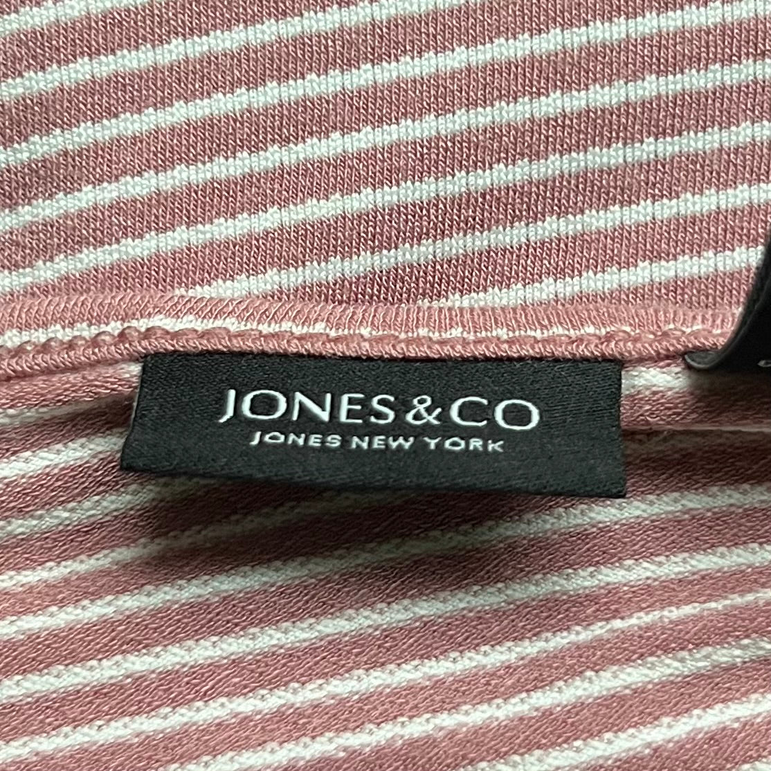Top Sleeveless By Jones And Co In Pink & White, Size: L