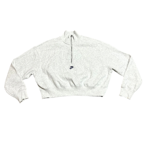 Sweatshirt Collar By Nike In Grey, Size: L