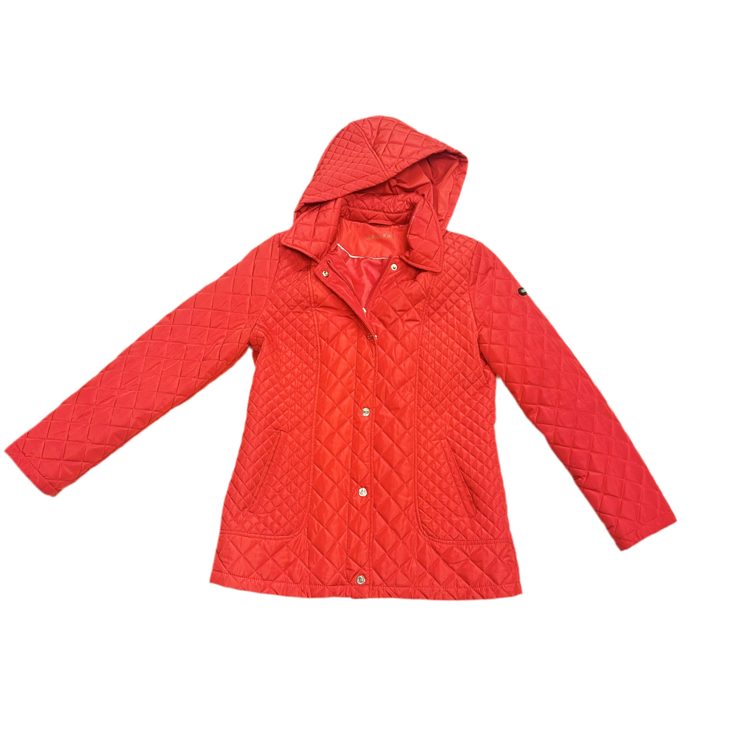 Coat Puffer & Quilted By Calvin Klein In Red, Size: M