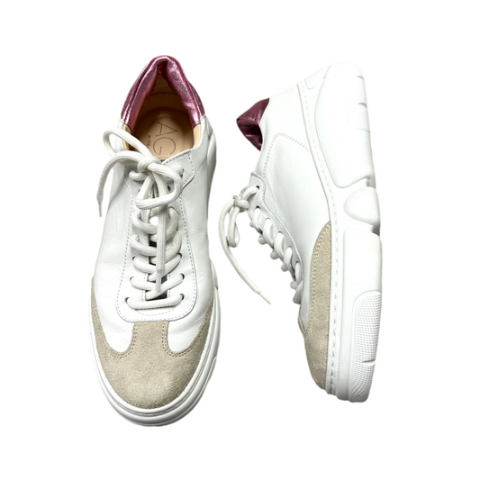 Shoes Sneakers By Agl In Pink & White, Size: 8