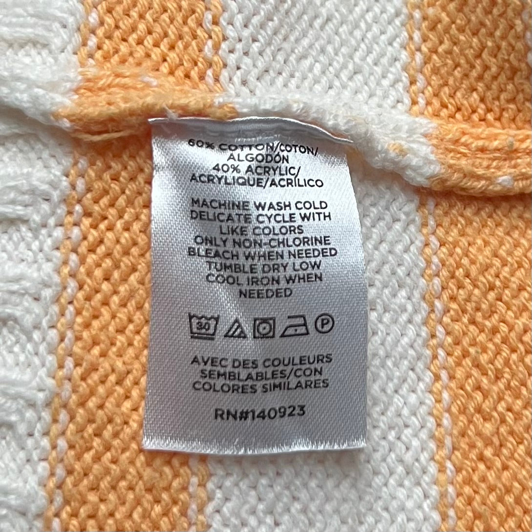 Top Long Sleeve By Loft In Cream & Orange, Size: S