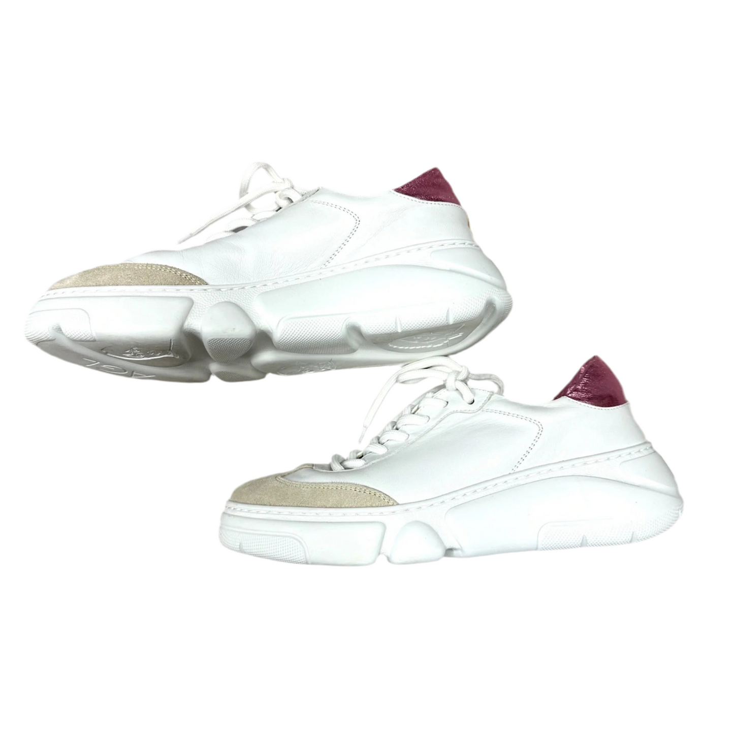 Shoes Sneakers By Agl In Pink & White, Size: 8