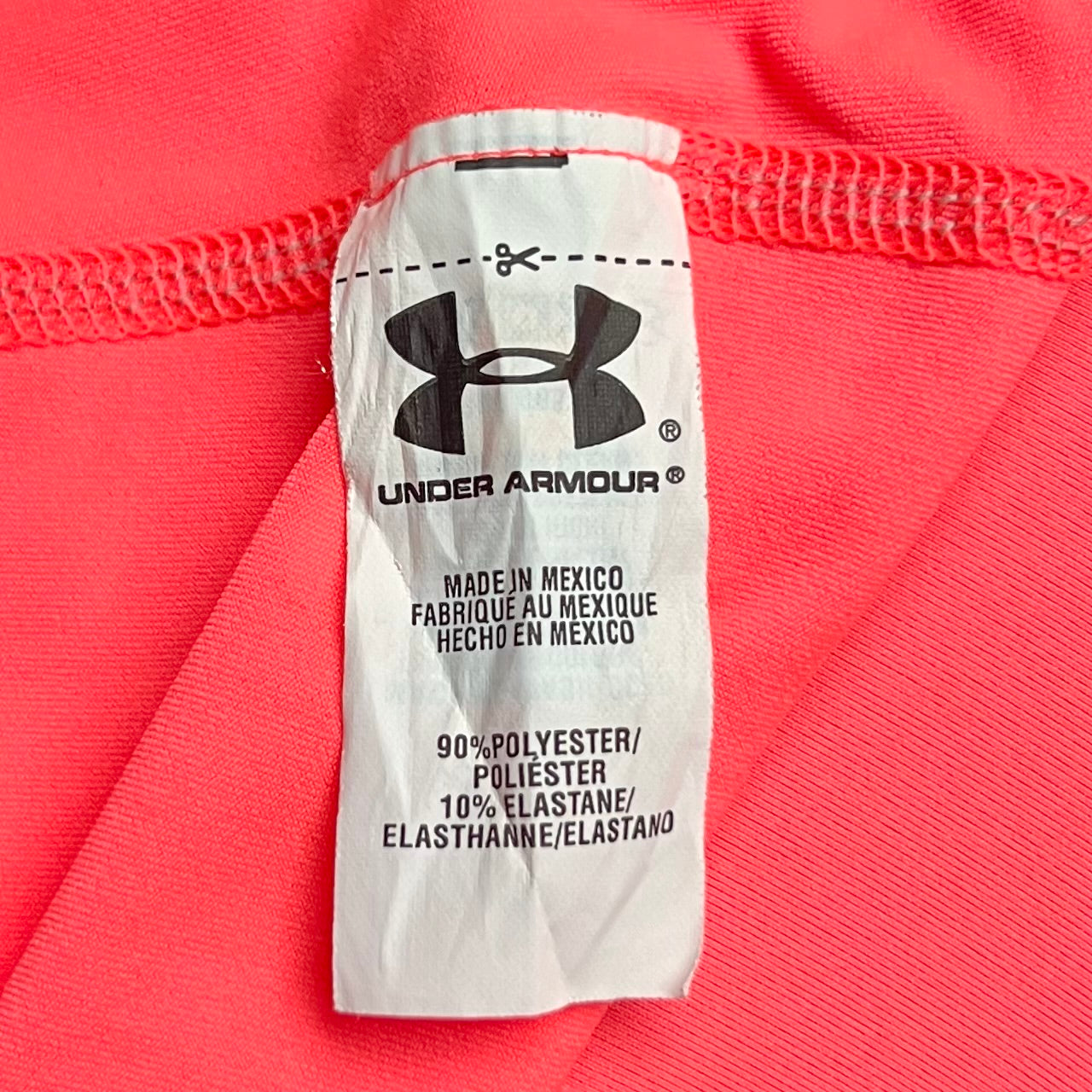 Athletic Top Short Sleeve By Under Armour In Orange, Size: L
