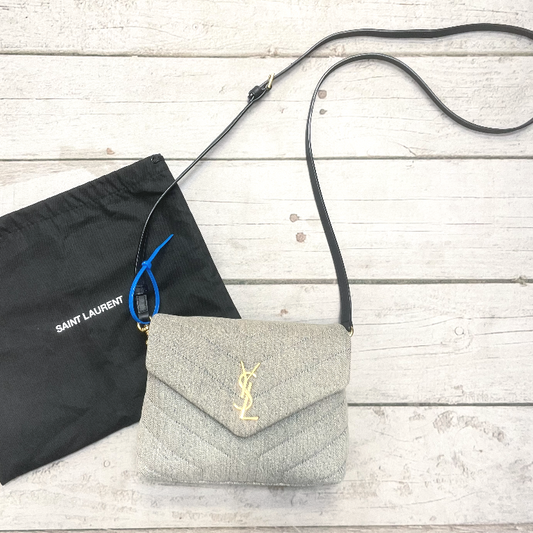 Eve Saint Laurent Yves Saint Laurent V Stitch Logo Clutch Bag