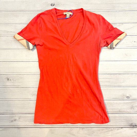 Top Short Sleeve Luxury Designer By Burberry  Size: Xs